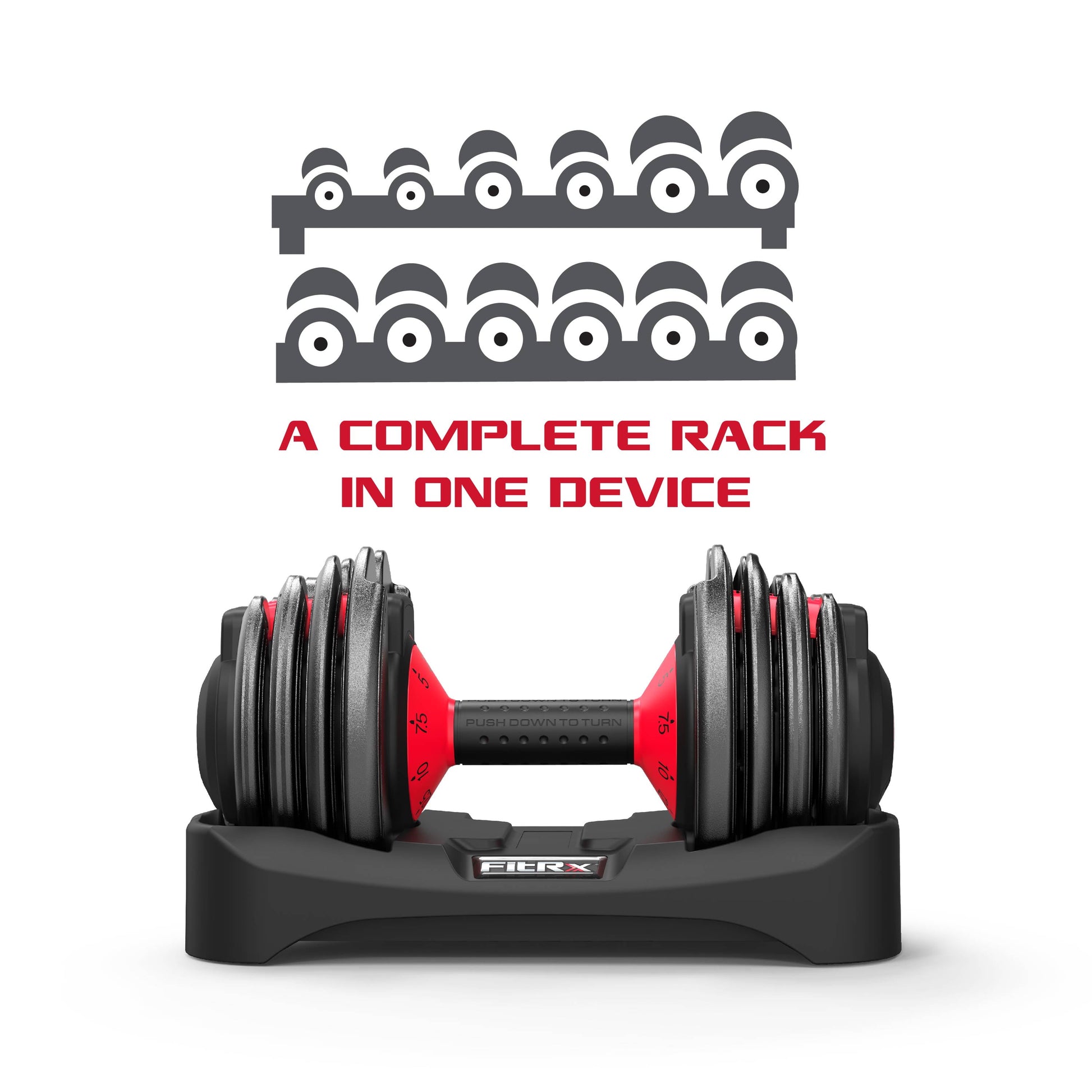 Smartbell, 25Lbs. Quick-Select 9 in 1 Adjustable Dumbbell for Home Gym, 5-25Lbs. Weight in 2.5Lbs Increments